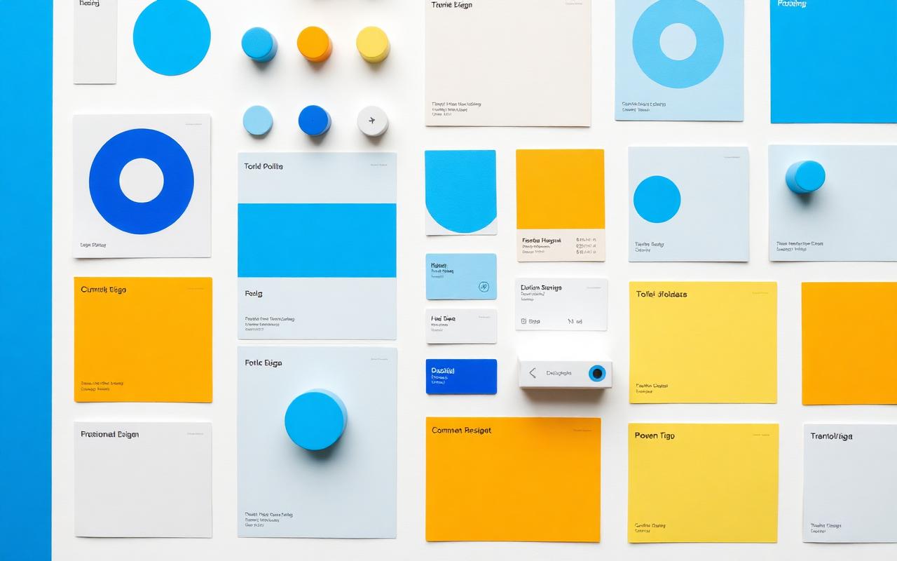 Design tokens and component swatches laid out in a grid